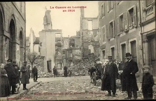 Ak Raon l'Étape Lothringen Vosges, Bombarde par les Allemands, Kriegszerstörungen, I. WK