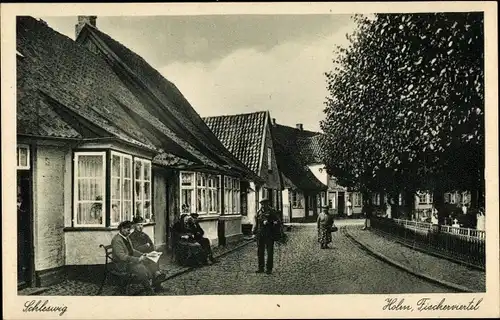Ak Schleswig an der Schlei, Holm, Fischerviertel