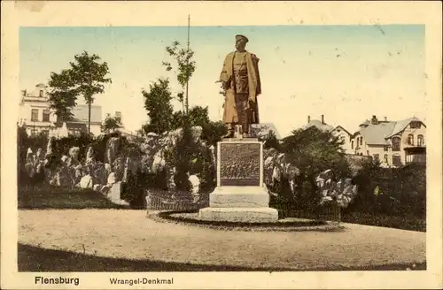 Ak Flensburg in Schleswig Holstein, Wrangel-Denkmal