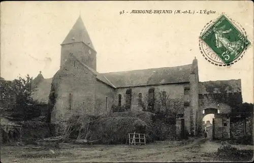 Ak Aubigné Briand Maine et Loire, L´Église