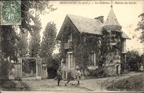 Ak Menucourt Val d'Oise, Le Chateau, Maison du Garde