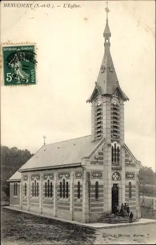 Ak Menucourt Val d'Oise, L'Eglise