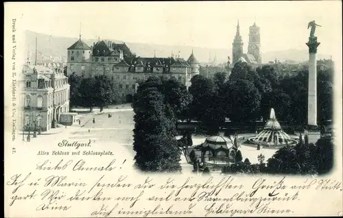 Ak Stuttgart in Baden Württemberg, Altes Schloss mit Schlossplatz