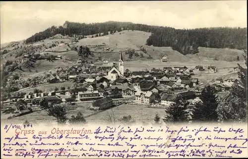 Ak Oberstaufen im Allgäu, Totalansicht der Ortschaft