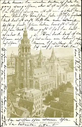 Ak Heilbronn am Neckar, Teilansicht der Stadt, Kirche