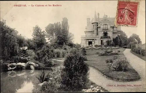 Ak Orgeval Yvelines, Le Chateau, Les Rochers