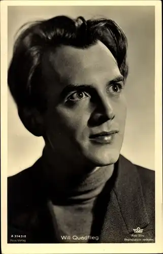 Ak Schauspieler Will Quadflieg, Portrait, Ross A 3143/2