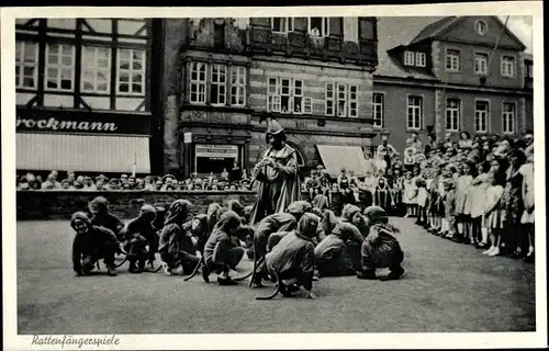 Ak Hameln Niedersachsen, Ansicht der Rattenfängerspiele, Kinder, Schausspiel, Rattenfänger