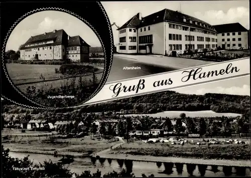 Ak Hameln an der Weser Niedersachsen, Altersheim, Jugendherberge, Zeltplatz