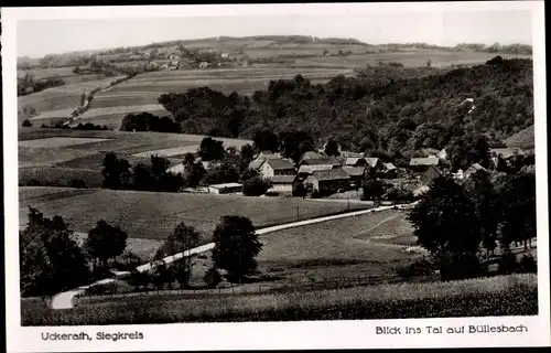 Ak Büllesbach Hennef an der Sieg, Blick ins Tal, Felder