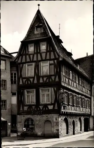 Ak Bensheim an der Bergstraße Hessen, Fachwerkhaus am Markt