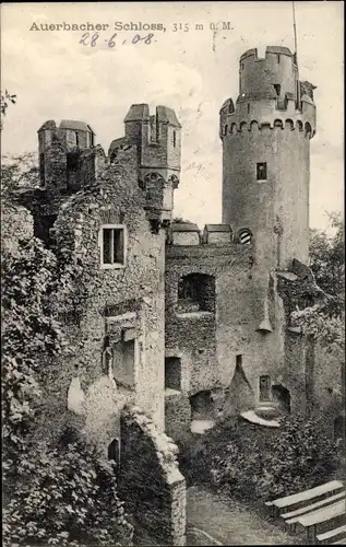 Ak Auerbach Bensheim an der Bergstraße, Schlossruine