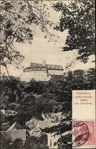 Ak Schönberg Bensheim an der Bergstraße, Schloss vom Petersberg