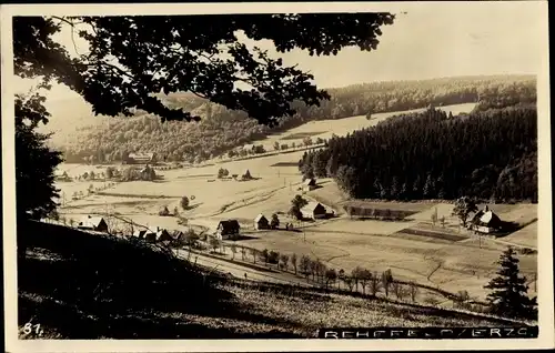 Foto Ak Rehefeld Zaunhaus Altenberg Erzgebirge, Blick ins Tal, Gesamtansicht