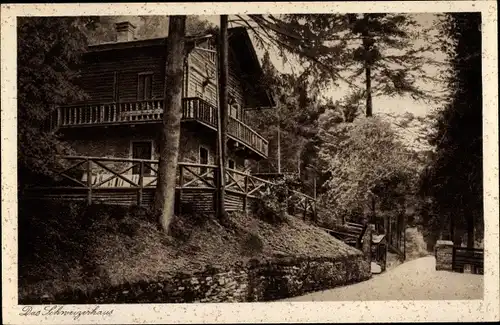 Ak Schwarzburg im Schwarzatal Thüringen, Blick auf Gasthaus Schweizerhaus