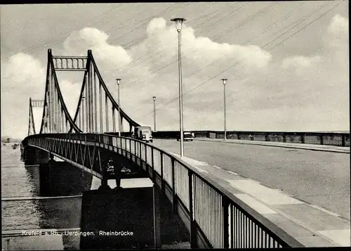 Ak Uerdingen Krefeld am Niederrhein, Rheinbrücke
