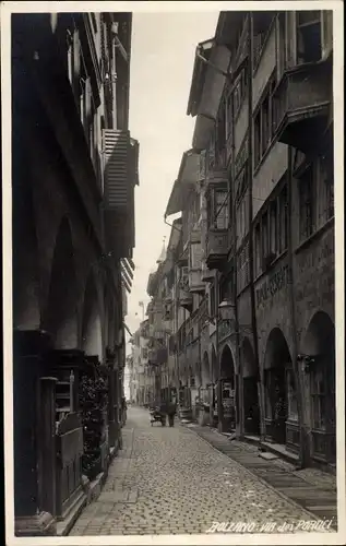 Foto Ak Bozen Bolzano Südtirol, Via dei Portici