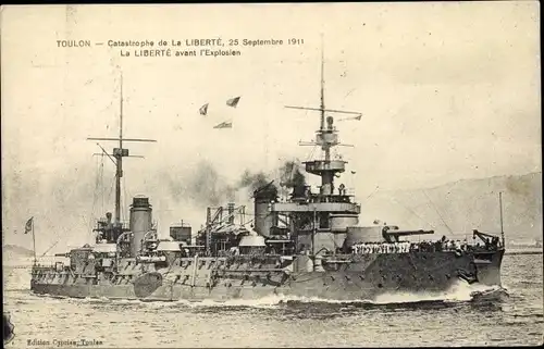 Ak Toulon Var, Catastrophe de la Liberté, 25.09.1911, Avant l´Explosion