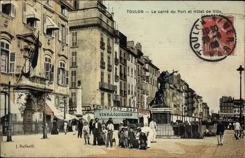 Ak Toulon Var, Le carré du Port, Hotel de Ville