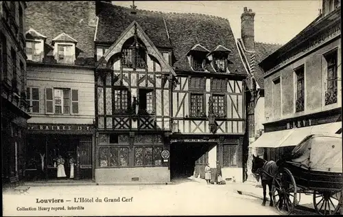 Ak Louviers Eure, L´Hotel du Grand Cerf