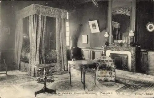 Ak Marchais Aisne, Château, Chambre Francois 1er