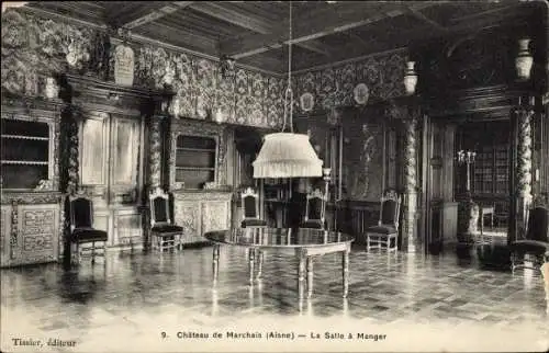 Ak Marchais Aisne, Château, Salle à Manger