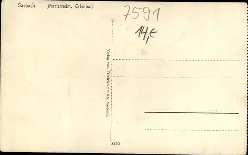 Ak Sasbach am Kaiserstuhl, Marienheim, Erlenbad