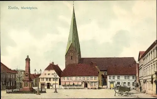 Ak Eutin in Ostholstein, Marktplatz, Kirche