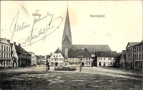 Ak Eutin, Marktplatz, Kirche, Denkmal