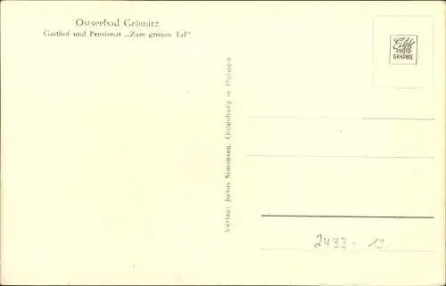 Ak Ostseebad Grömitz in Holstein, Gasthof u. Pension Zum grünen Tal