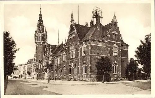 Ak Dahme in der Mark, Rathaus und Post