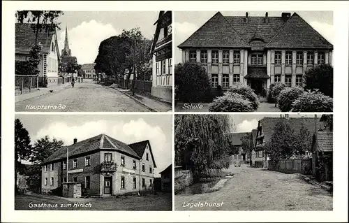 Ak Legelshurst Willstätt, Hauptstraße, Schule, Gasthaus zum Hirsch