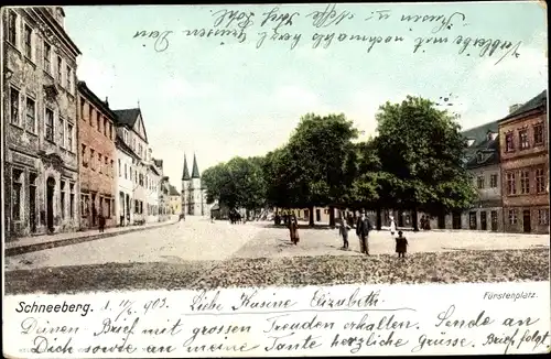 Ak Schneeberg im Erzgebirge, Fürstenplatz, Ottmar Zieher