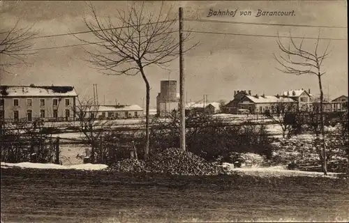 Ak Baroncourt Dommary Meuse, Bahnhof, Außenansicht