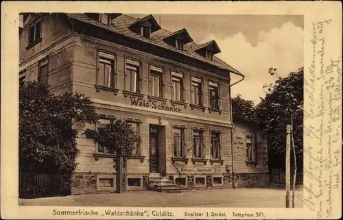 Ak Colditz in Sachsen, Sommerfrische Waldschänke, Bes., J. Seidel