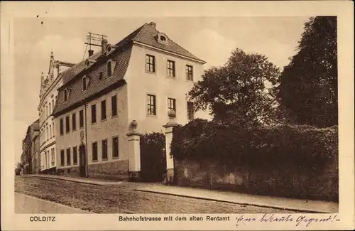 Ak Colditz in Sachsen, Bahnhofstraße, Altes Rentamt