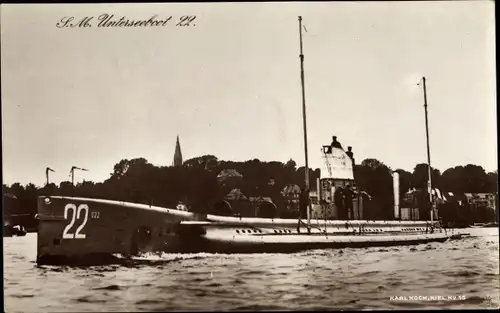 Ak Deutsches Unterseeboot, U-Boot SM U 22