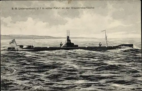 Ak Deutsches Unterseeboot, U-Boot SM U 1