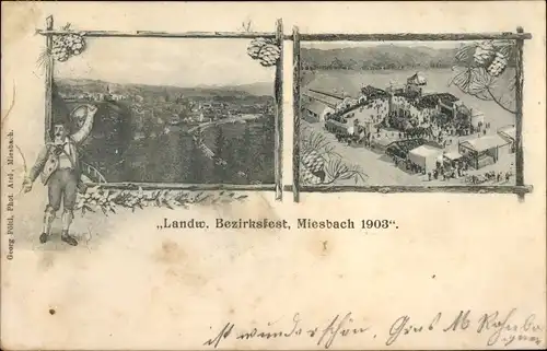 Ak Miesbach in Oberbayern, Landw. Bezirksfest 1903, Panorama, Festplatz