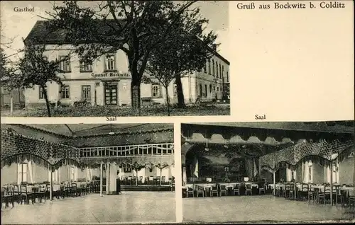 Ak Bockwitz Colditz in Sachsen, Gasthof, Saal