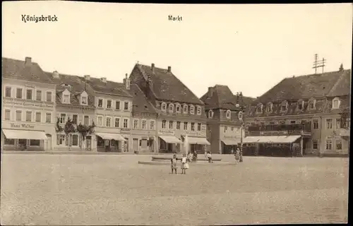 Ak Königsbrück in der Oberlausitz, Markt, Kolonialwarenhandlung