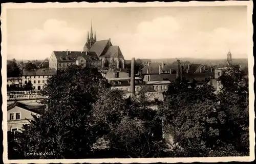 Ak Lommatzsch Sachsen, Teilansicht mit Kirche