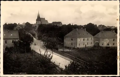 Ak Lommatzsch Sachsen, Teilansicht mit Kirche