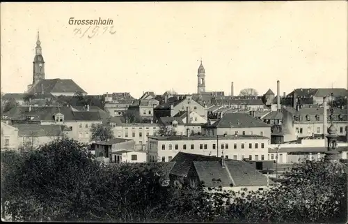 Ak Großenhain in Sachsen, Blick auf den Ort, Kirche