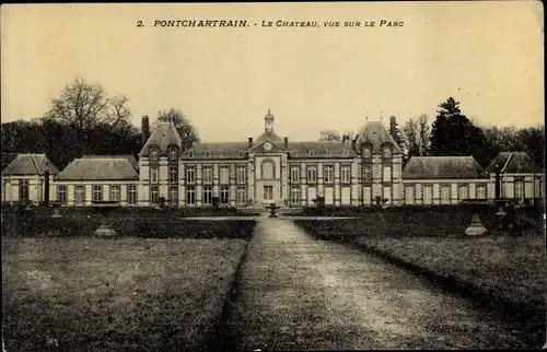 Ak Pontchartain Yvelines, Le Chateau, vue sur le Parc