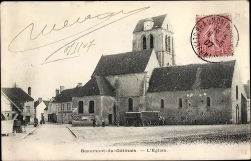 Ak Beaumont du Gatinais Seine et Marne, L'Eglise