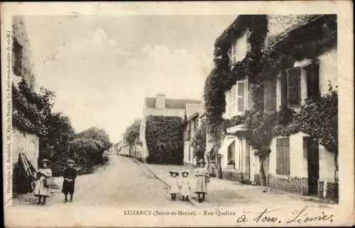 Ak Luzancy Seine et Marne, Rue Queline