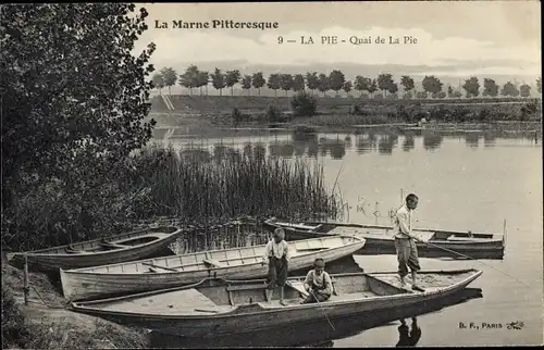 Ak La Pie Seine et Marne, Quai de la Pie