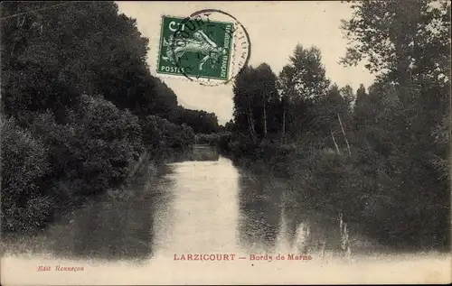 Ak Larzicourt Seine et Marne, Bords de Marne