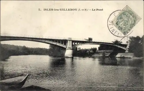 Ak Isles les Villenoy Seine et Marne, Le Pont